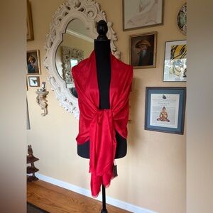 NWT deep red shawl wrap Pashmina throw.